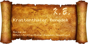 Krattenthaler Benedek névjegykártya